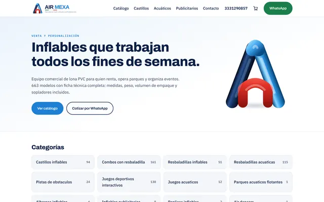 Captura del sitio de AIRMEXA