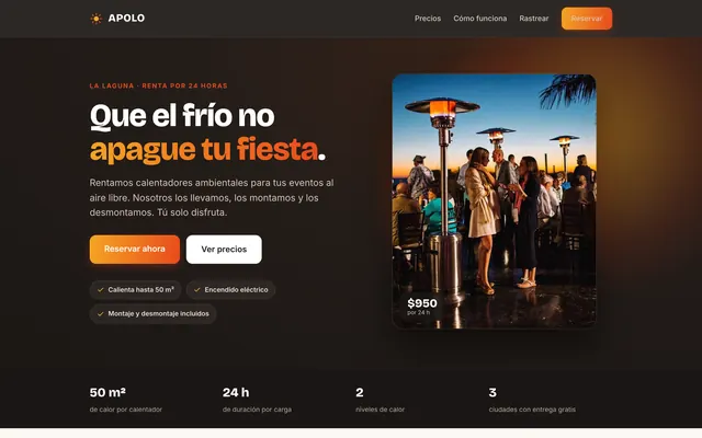 Captura del sitio de Calentadores Apolo