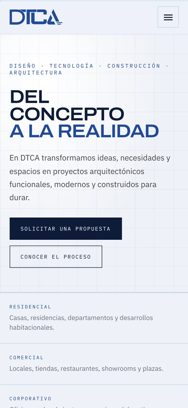 Vista del sitio de DTCA