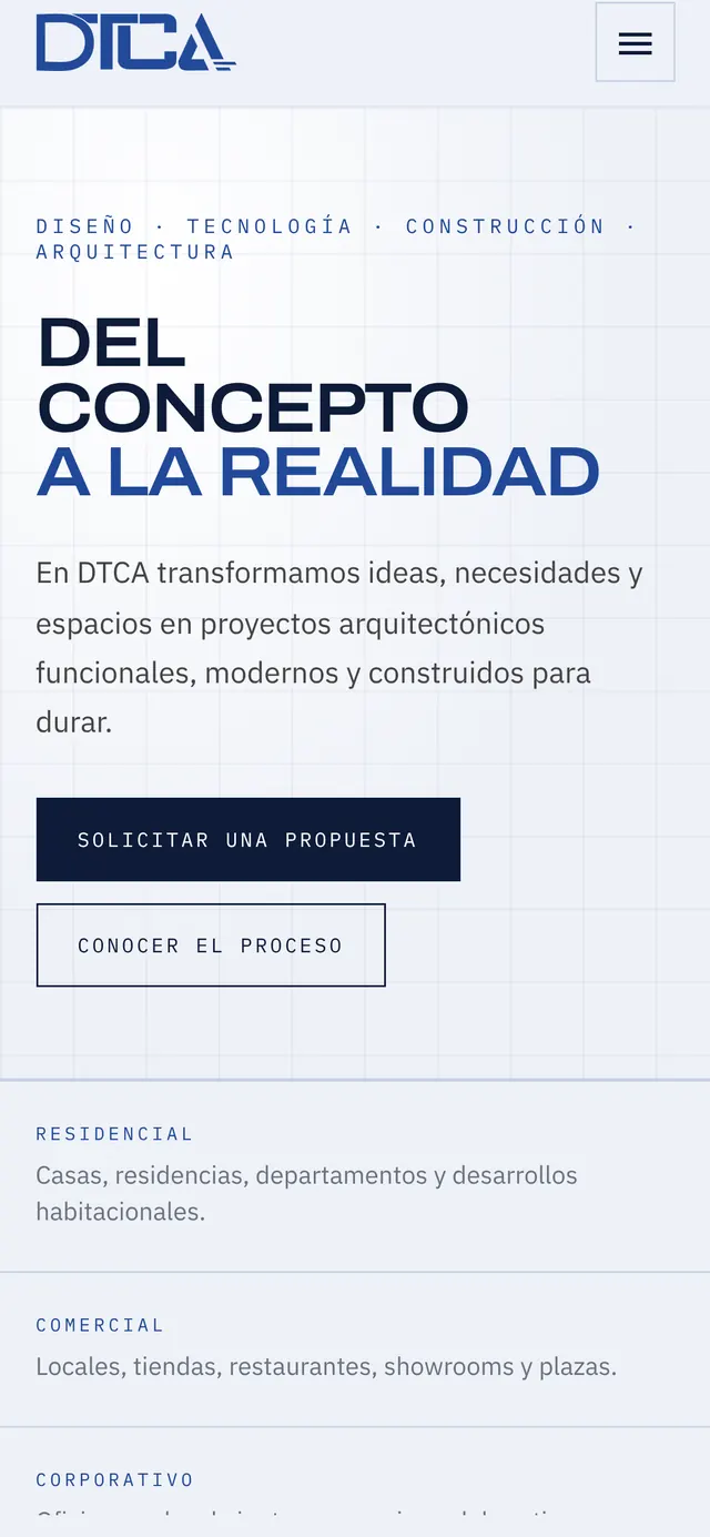 Vista del sitio de DTCA