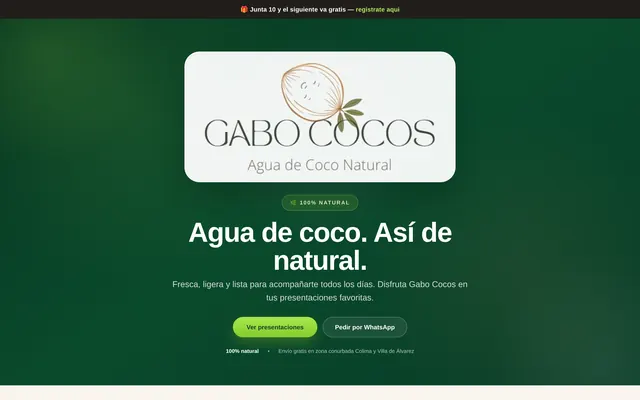 Captura del sitio de Gabo Cocos