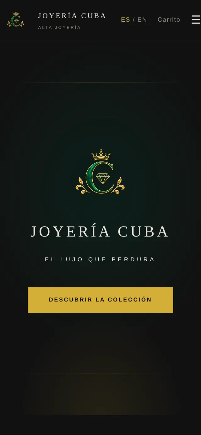 Vista del sitio de Joyería Cuba