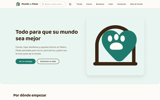 Captura del sitio de Mundo de Patas