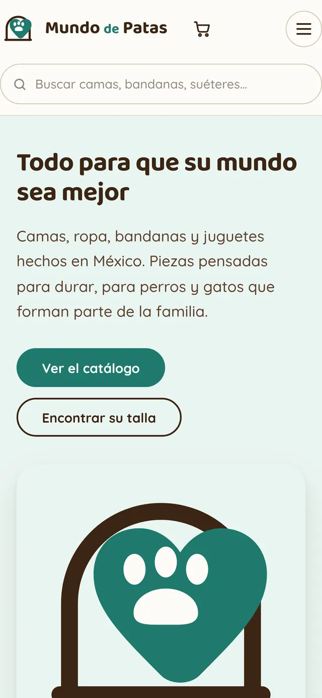 Vista del sitio de Mundo de Patas